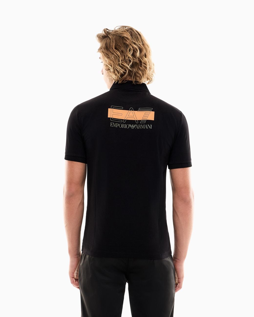 EA7 Black Slim Fit Polo Shirt Visibility for men