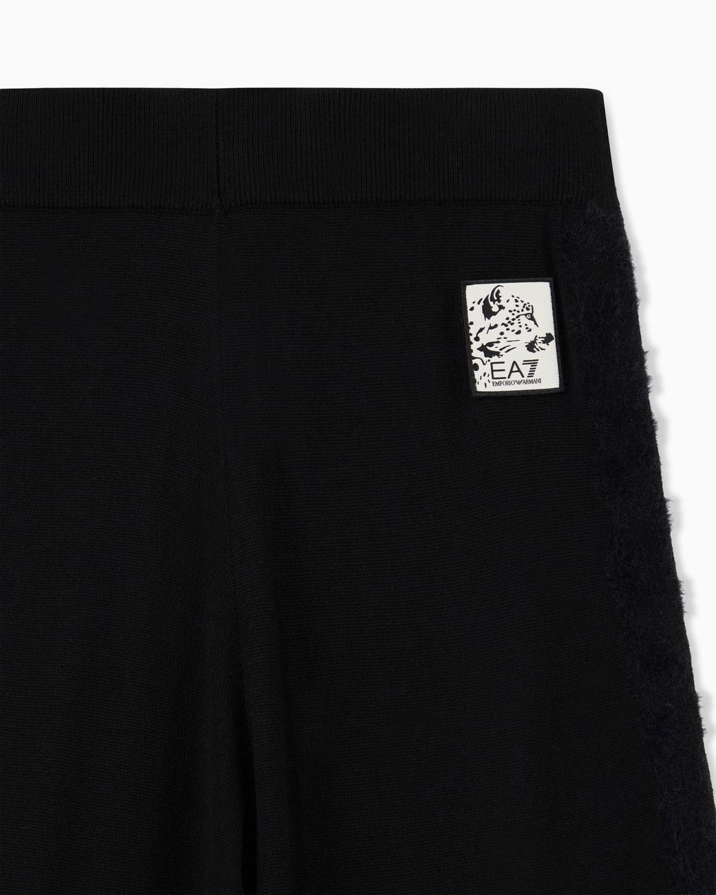EA7 Black Trouser Regular Fit Jacquard Knit