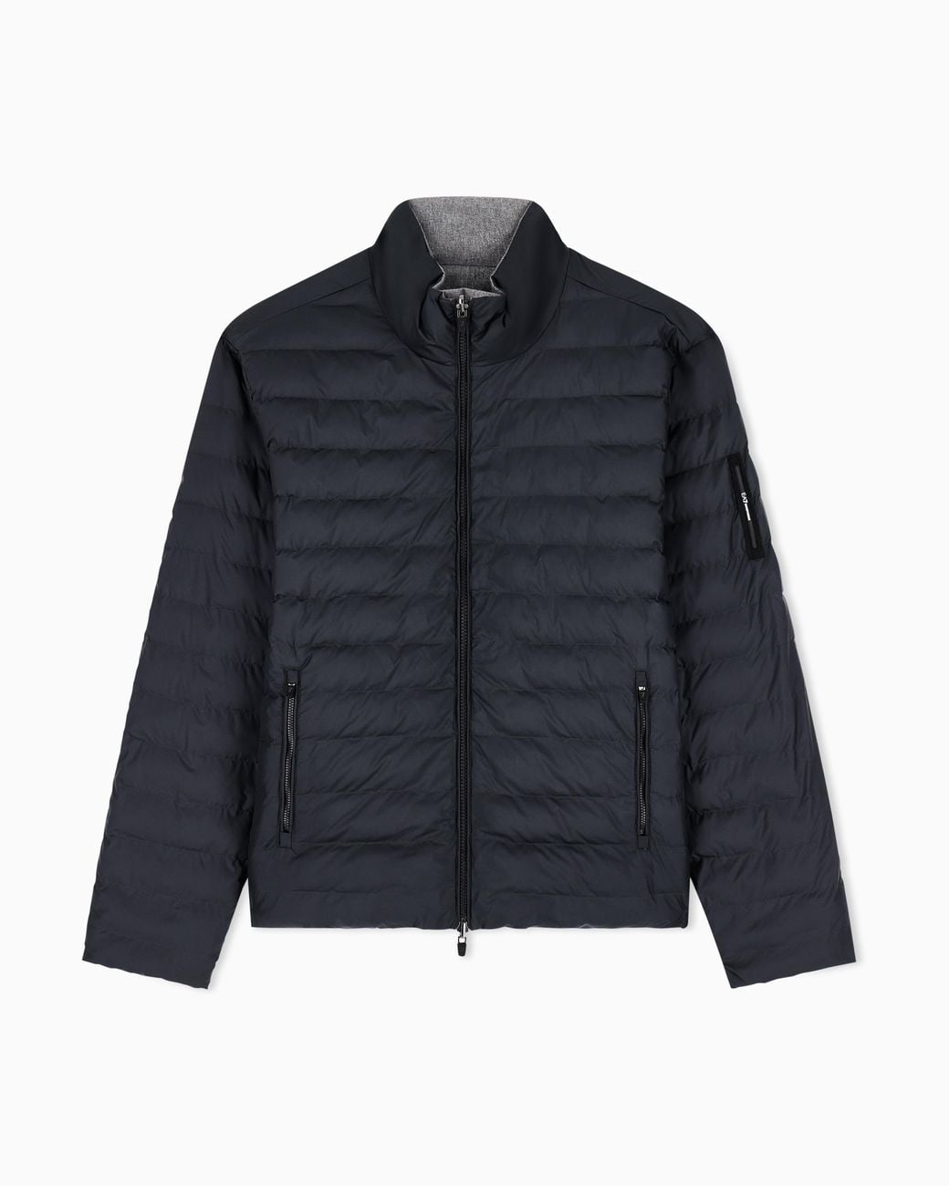 EA7 Gray Bomber Jacket Reversible Regular Fit With Padding for men