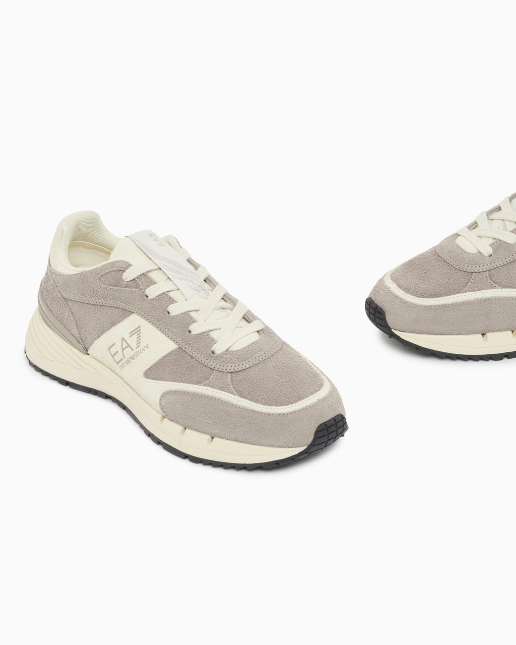 EA7 White Otg And Velo Suede Sneakers