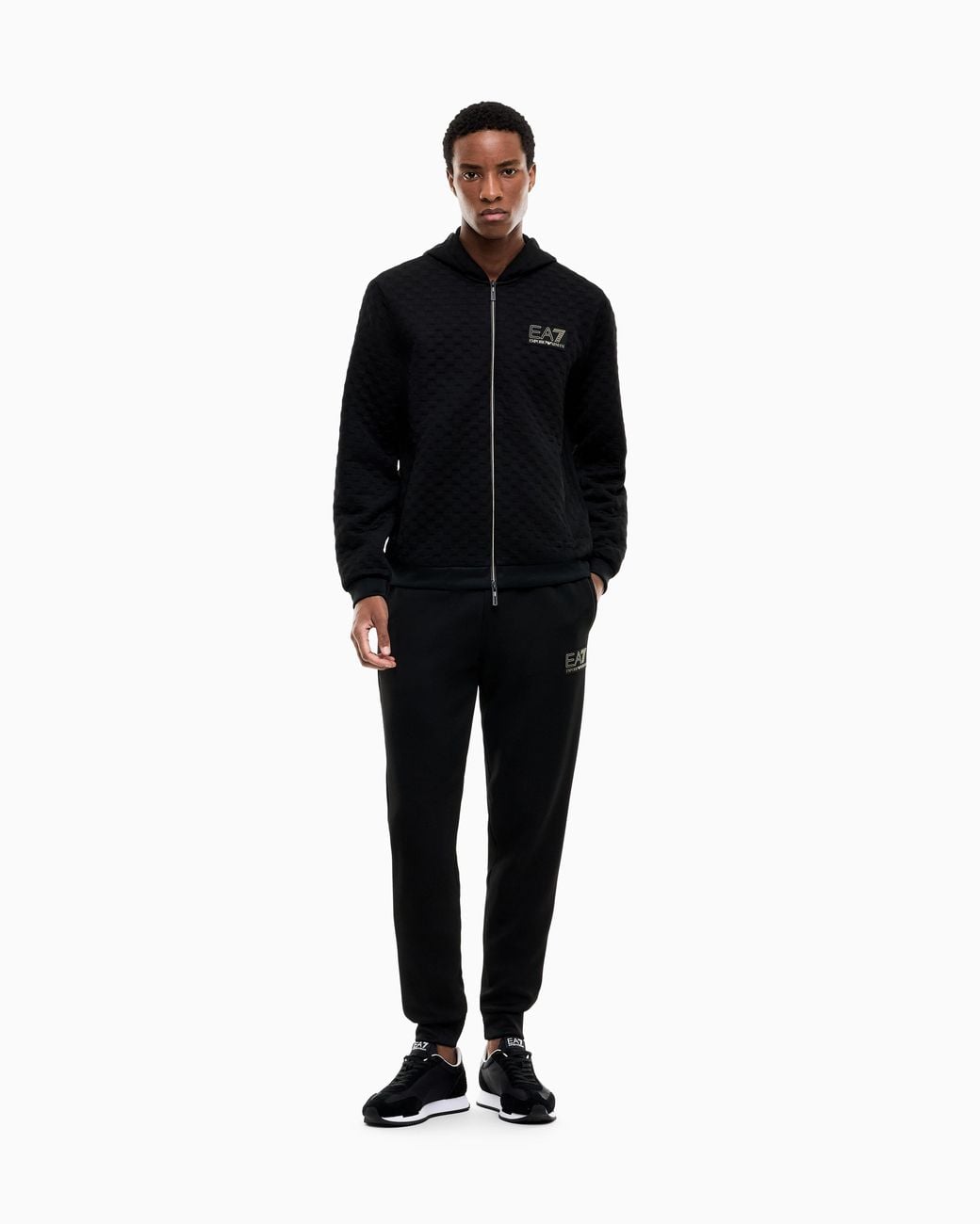 EA7 Black Slim-Fit Pants Premium Label for men