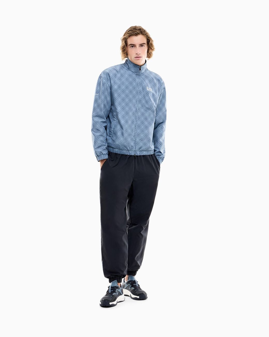 EA7 Blue Oversized Tracksuit Tennis Pro With Full Zip And Graphic for men
