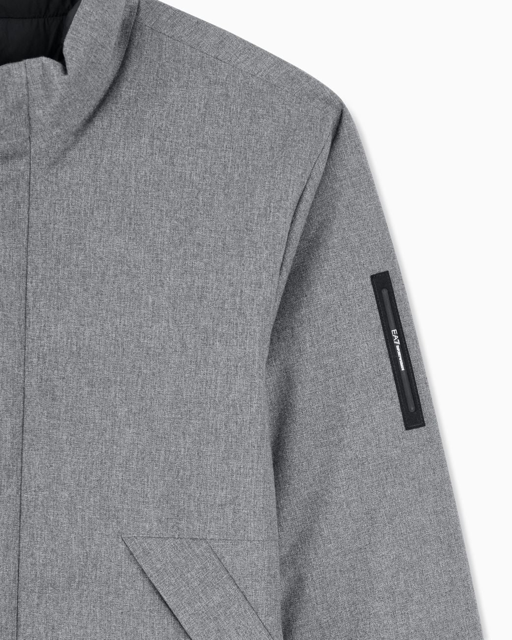 EA7 Gray Bomber Jacket Reversible Regular Fit With Padding for men