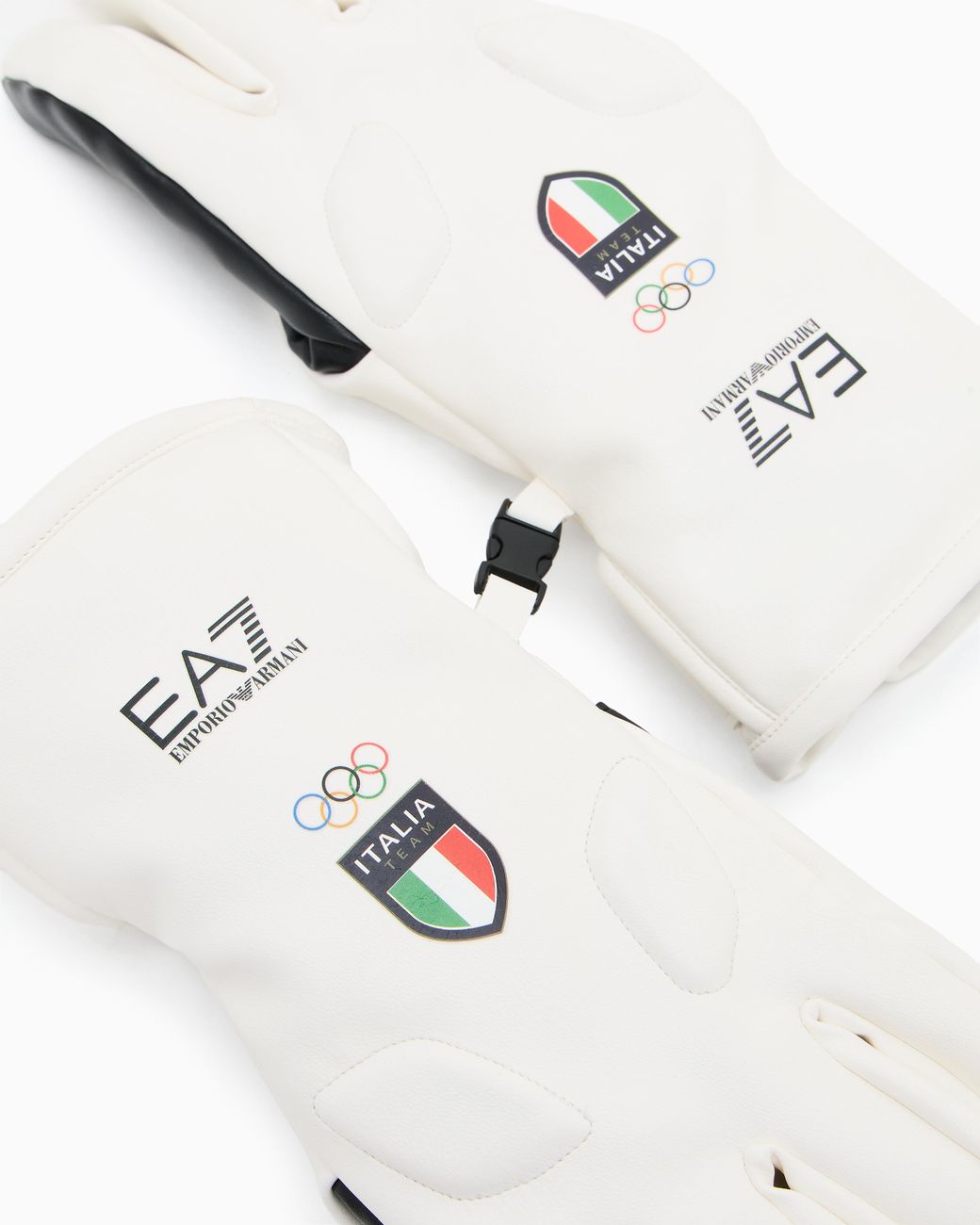 EA7 White Technical Fabric Gloves