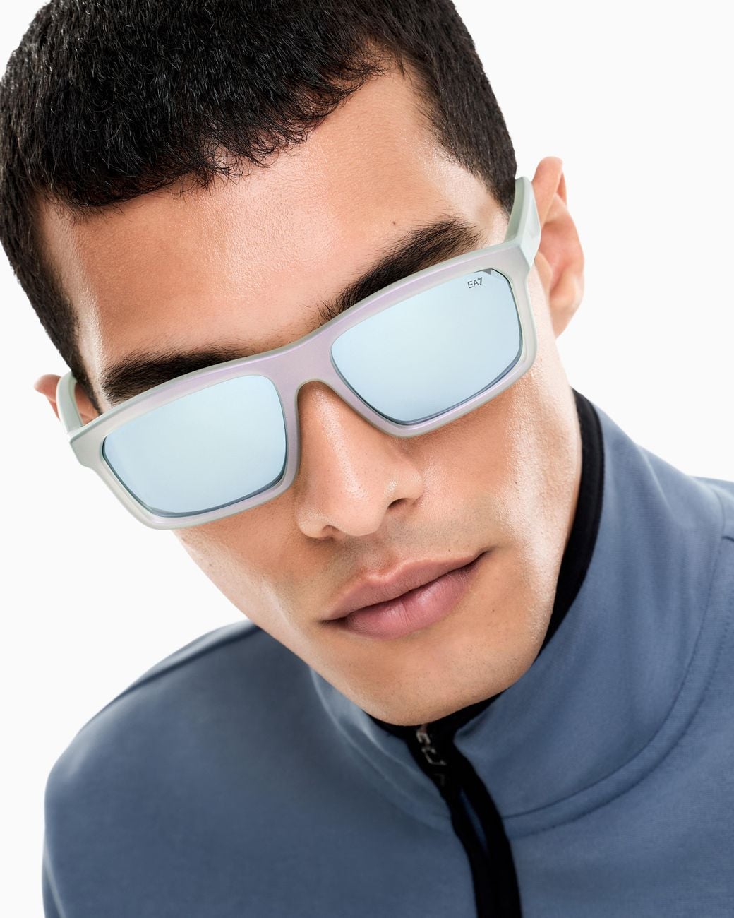 EA7 White Rectangular-Shaped Sunglasses for men