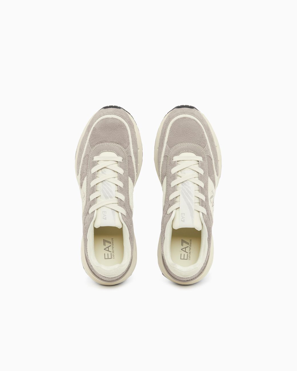 EA7 White Otg And Velo Suede Sneakers