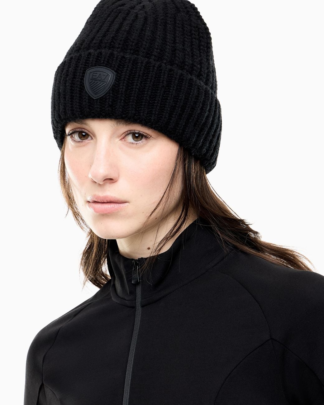 EA7 Black Beanie Hat