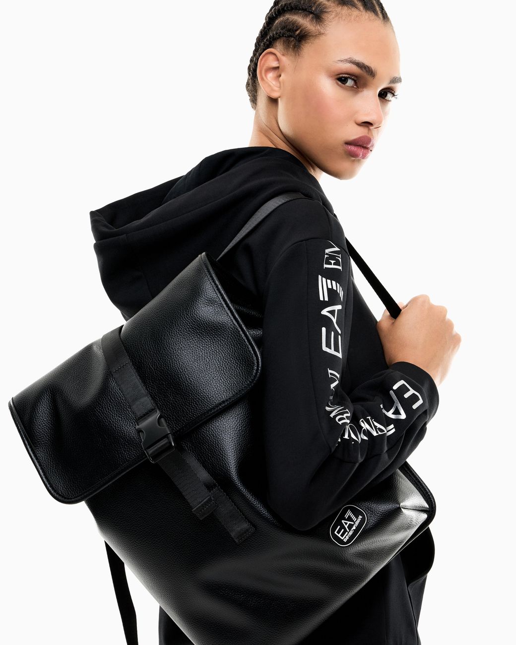 EA7 Blue Backpack With Outer Coating