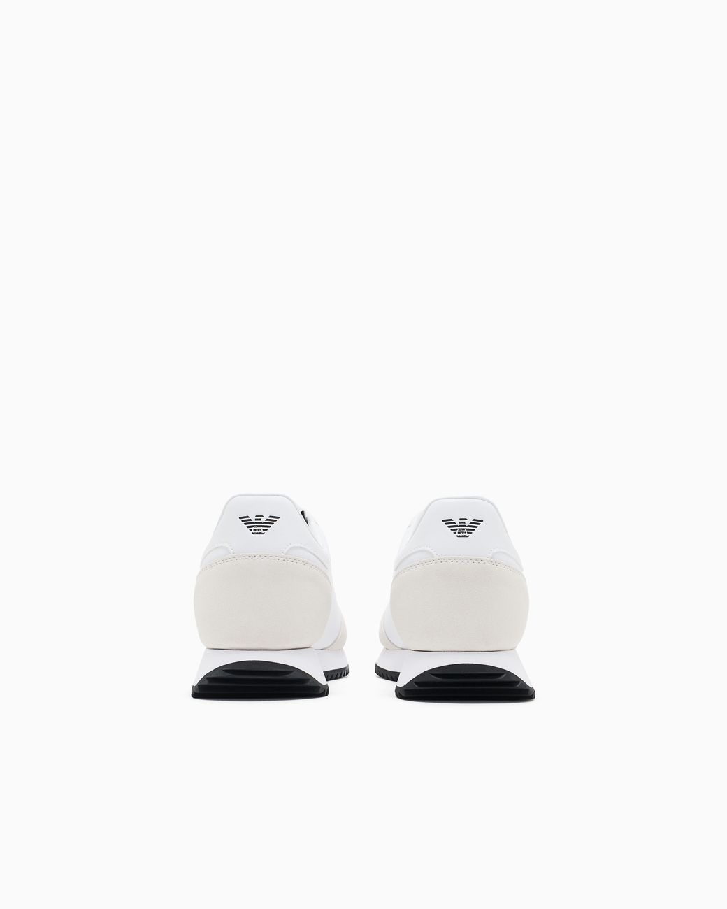EA7 White Fabric Sneaker With Suede Inserts Vintage