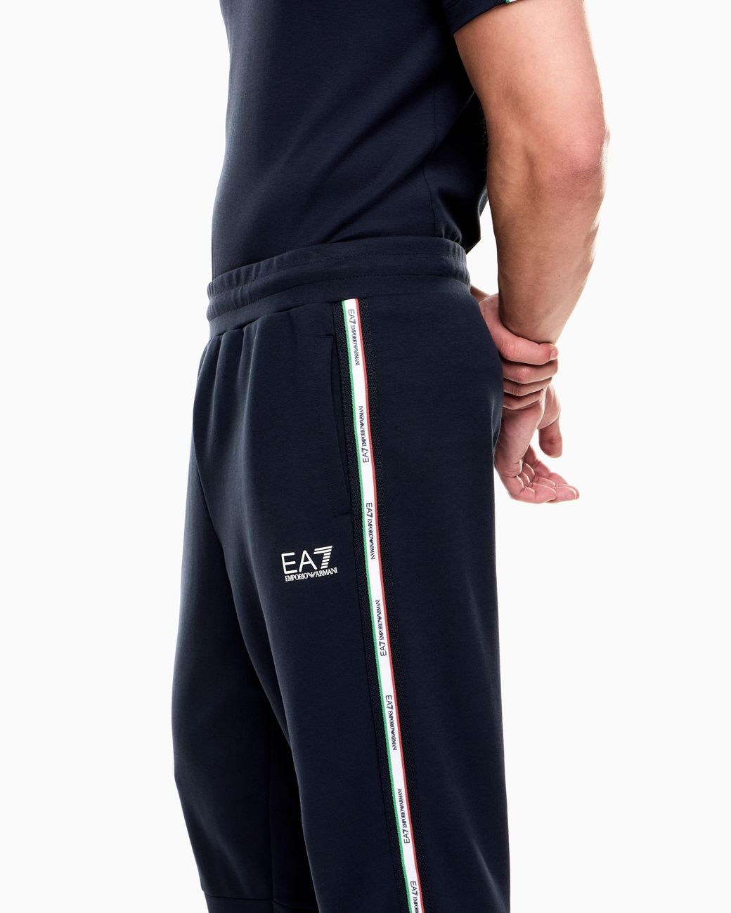 EA7 Blue Italian Spirit Cotton-Blend Joggers for men