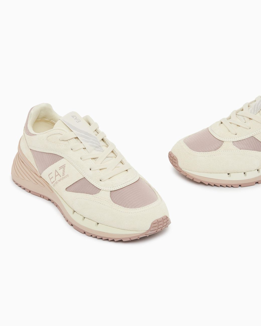 EA7 White Otg And Tech Suede And Mesh Sneakers