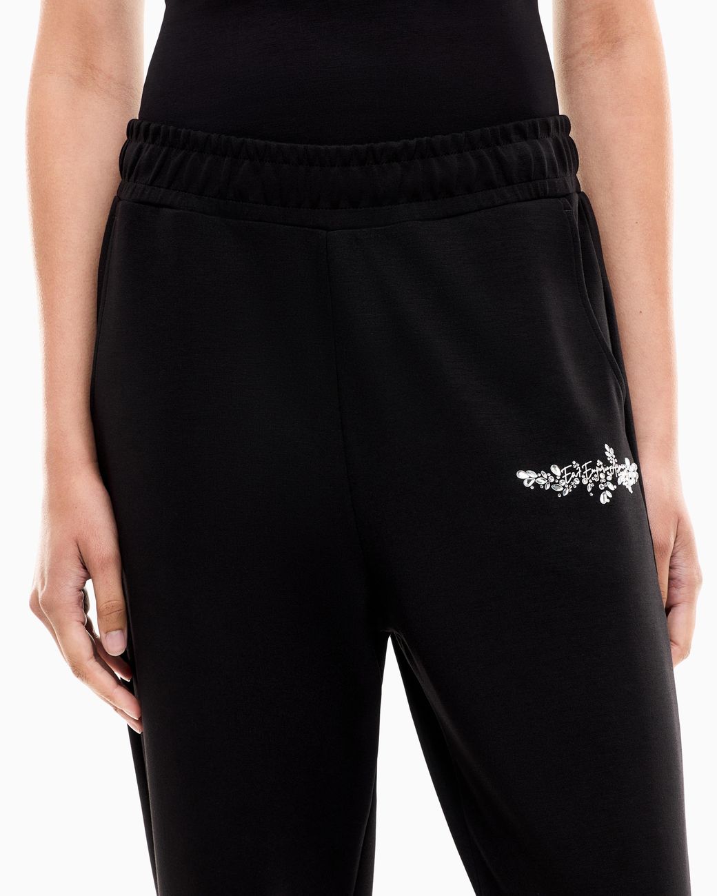 EA7 Black Trousers Logo Series Regular Fit Jersey
