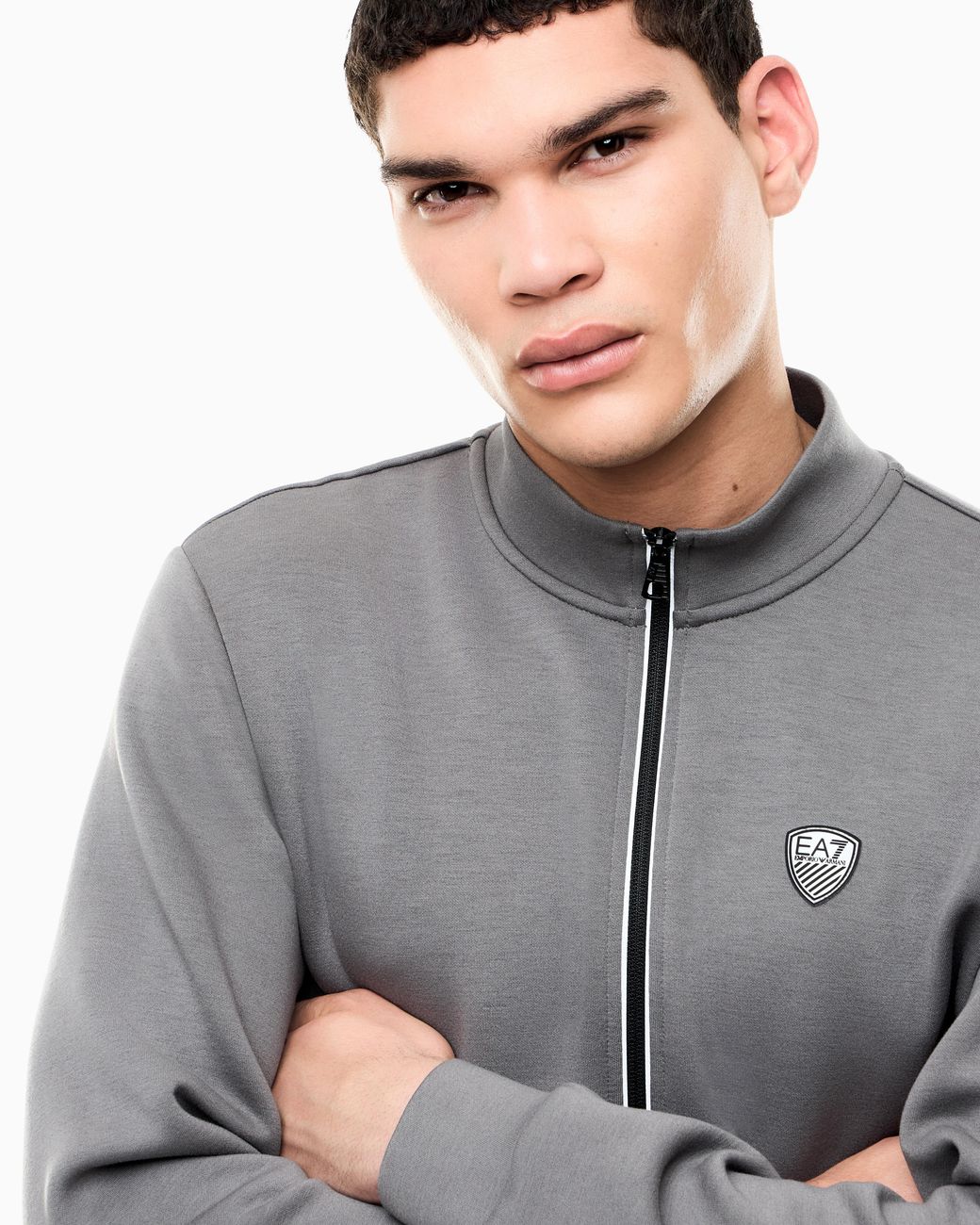 Tuta Premium Shield Fullzip di EA7 in Blue da Uomo
