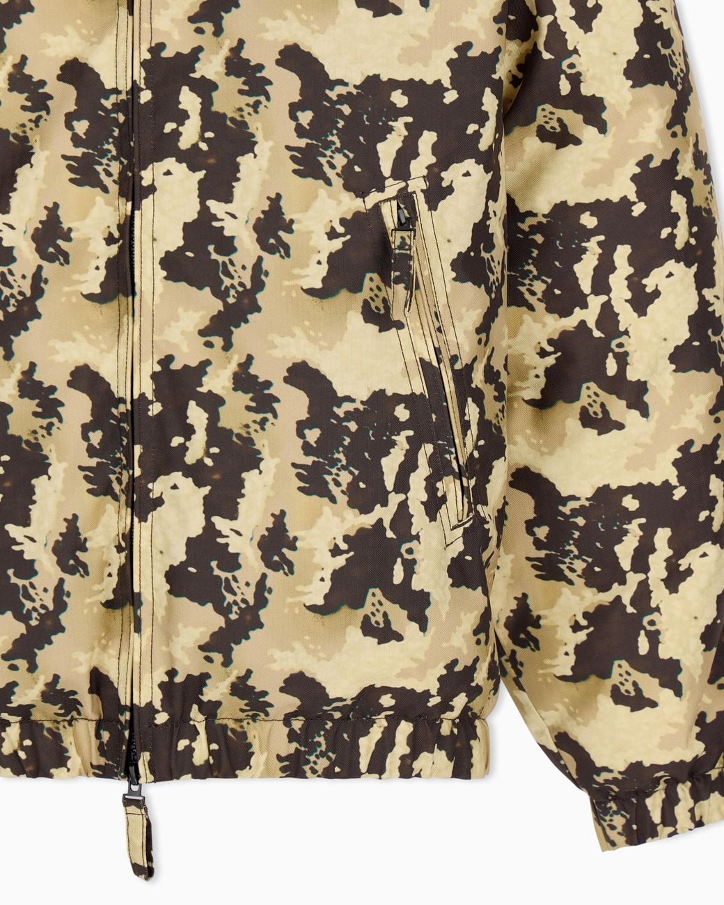 EA7 Brown Bomber Jacket Oversized Fit Padded Hooded With Graphic for men