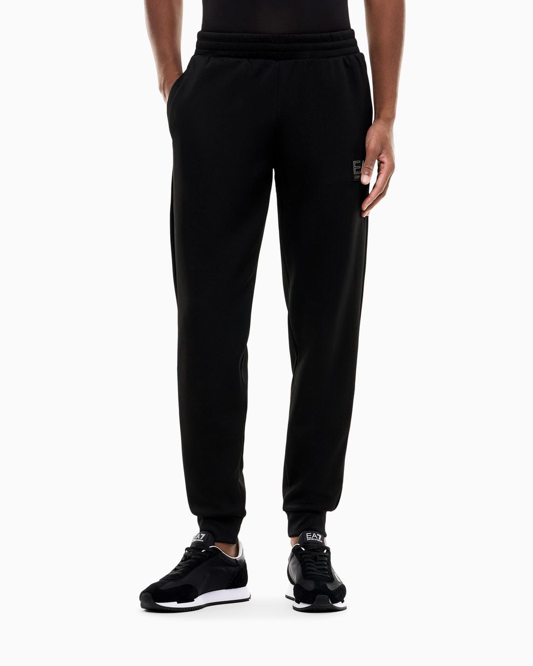 EA7 Black Slim-Fit Pants Premium Label for men
