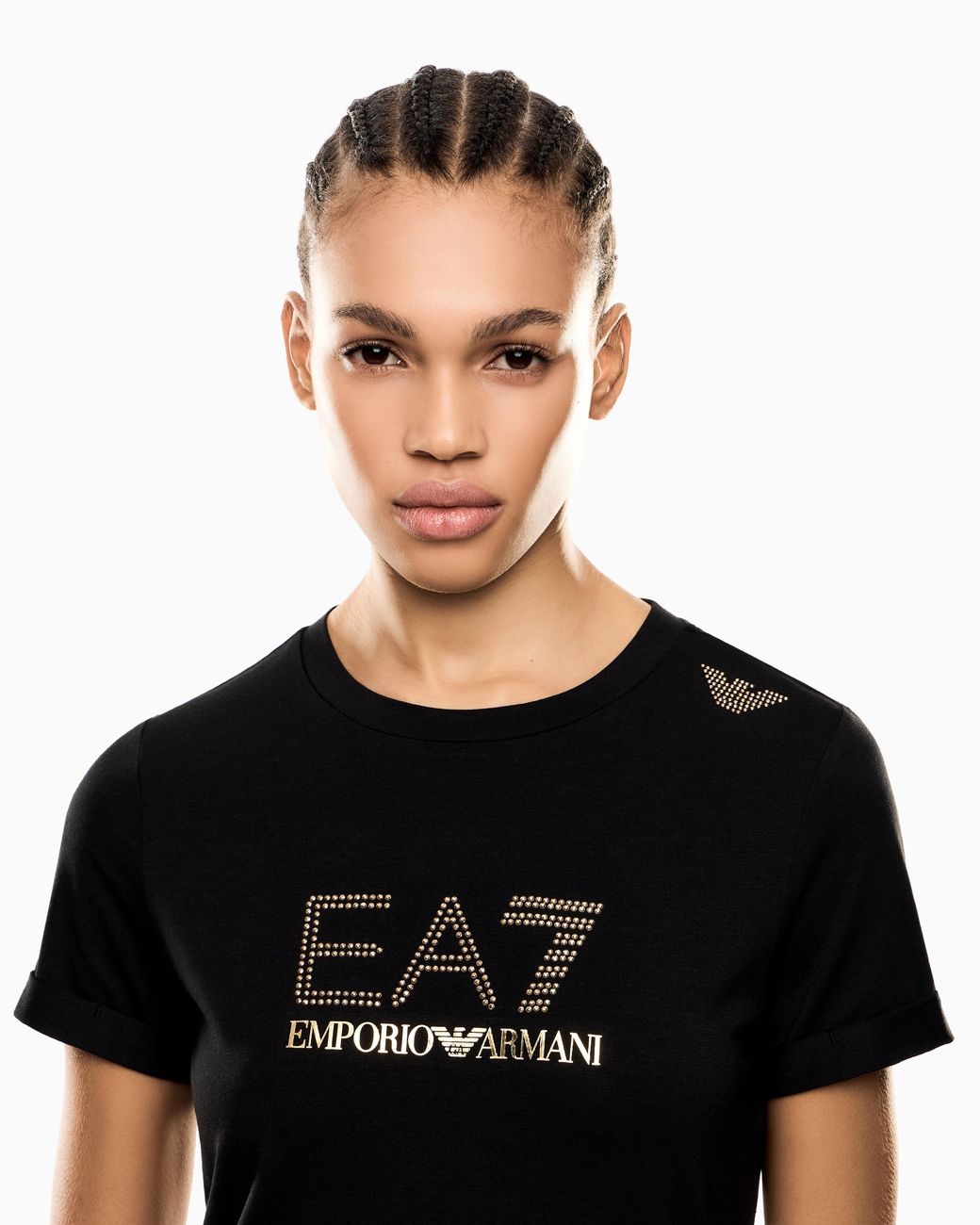 EA7 Black Short-Sleeve Dress Evolution