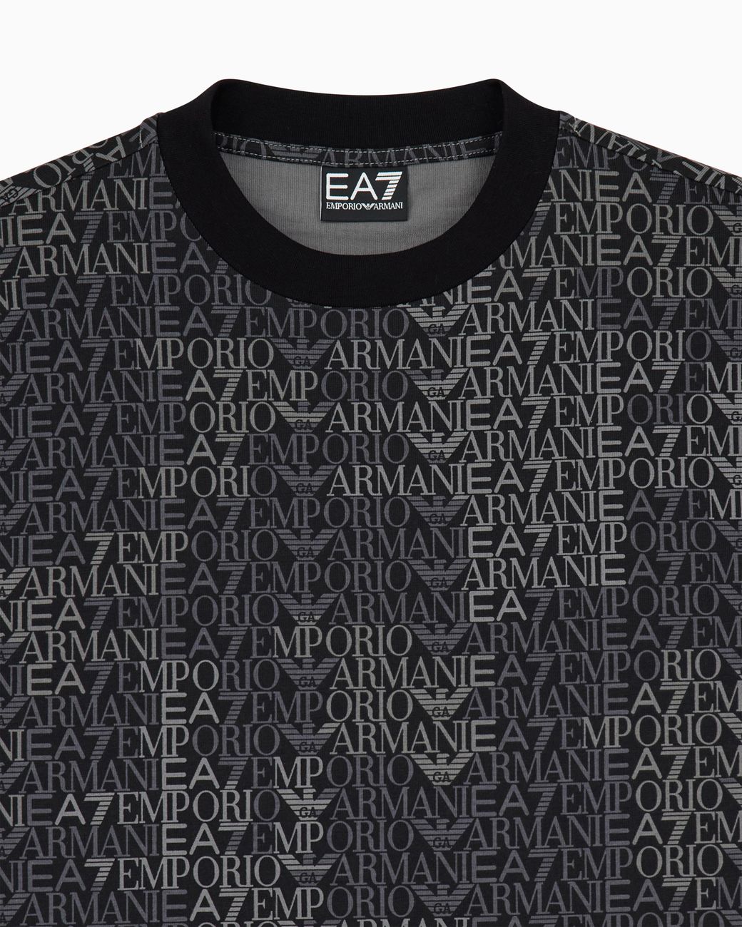 EA7 Black T-Shirt Logo Series Regular Fit Cotton Jersey for men