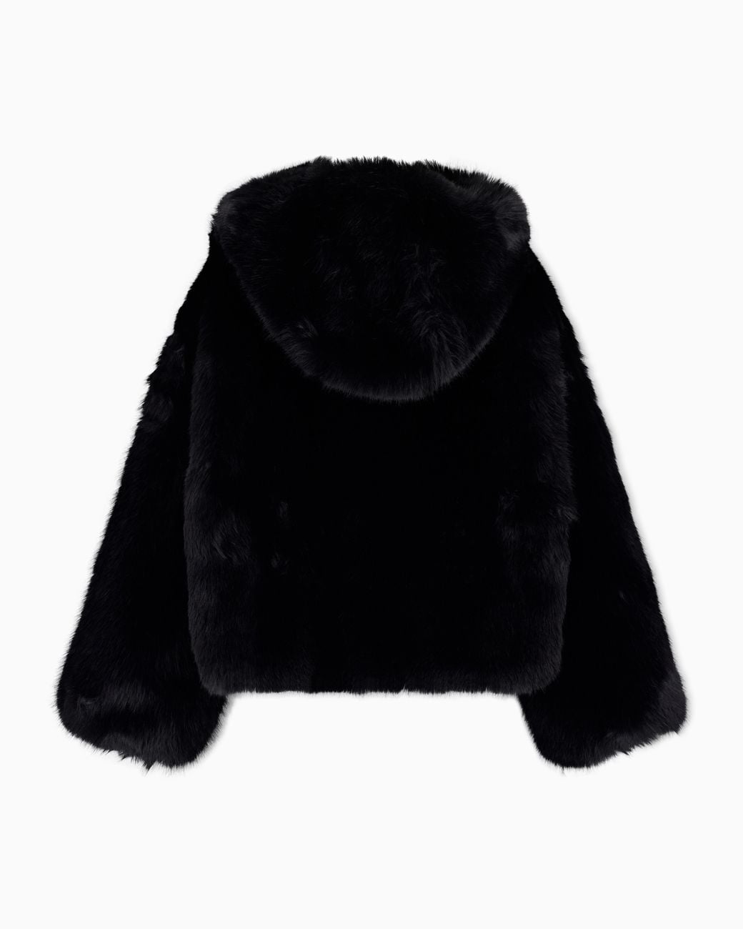 EA7 Black Blouson Jacket Ski Regular Fit With Eco Fur