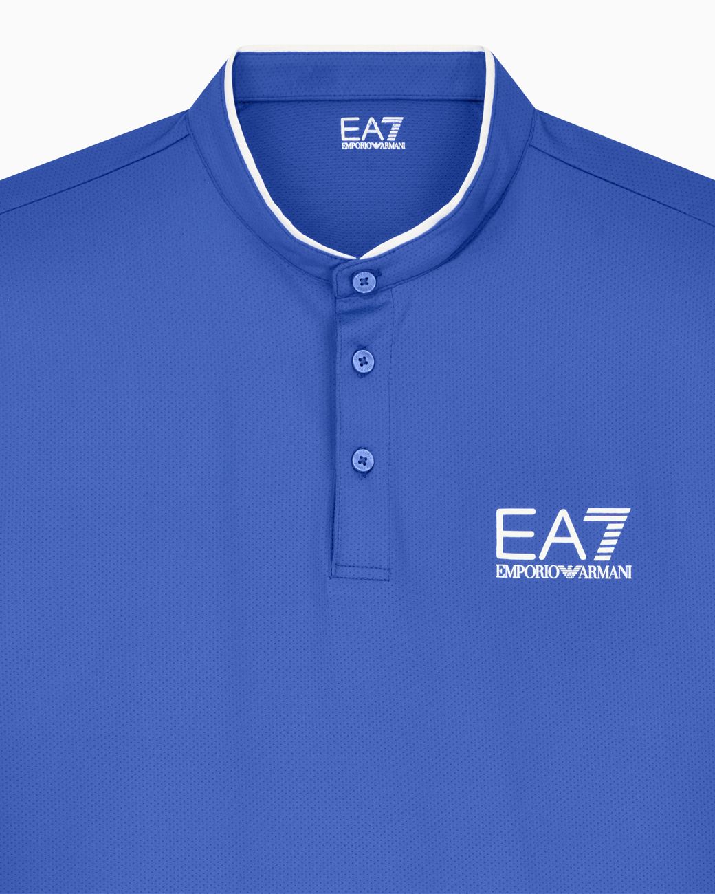EA7 Blue Ventus7 Polo With Henley Collar Tennis Pro for men