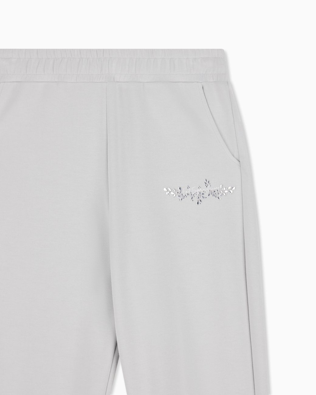 EA7 White Trousers Logo Series Regular Fit Jersey