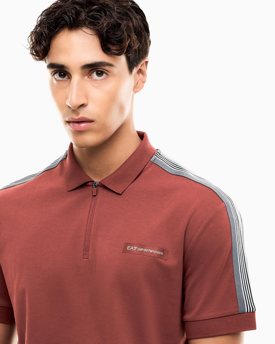 EA7 Red Polo Shirt Logo Series Regular Fit for men