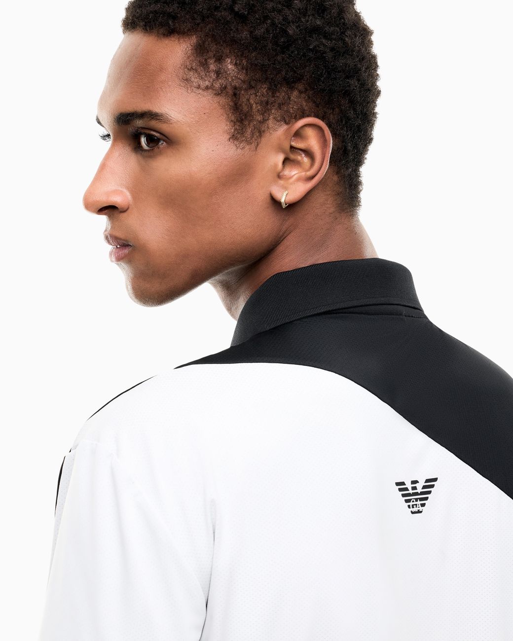 EA7 Black Polo Shirt Tennis Pro Block Jersey Regular Fit for men