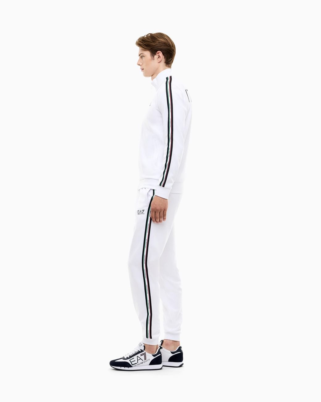 EA7 White Italian Spirit Cotton-Blend Tracksuit for men