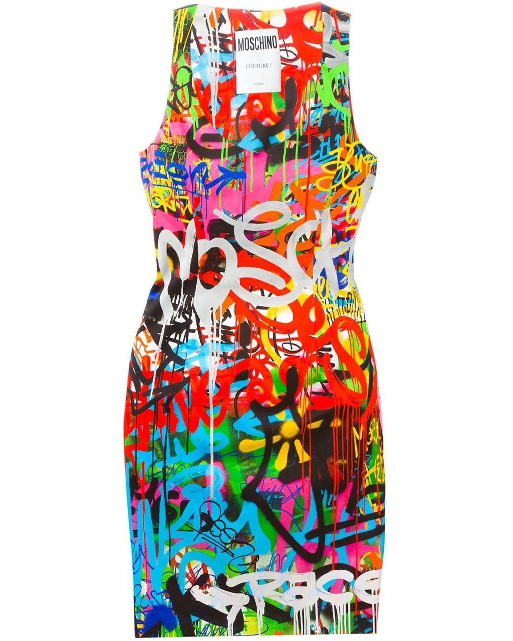 Moschino Graffiti Print Mini Dress | Lyst