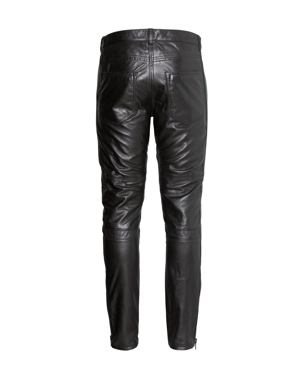 H\u0026M Leather Biker Trousers in Black for 