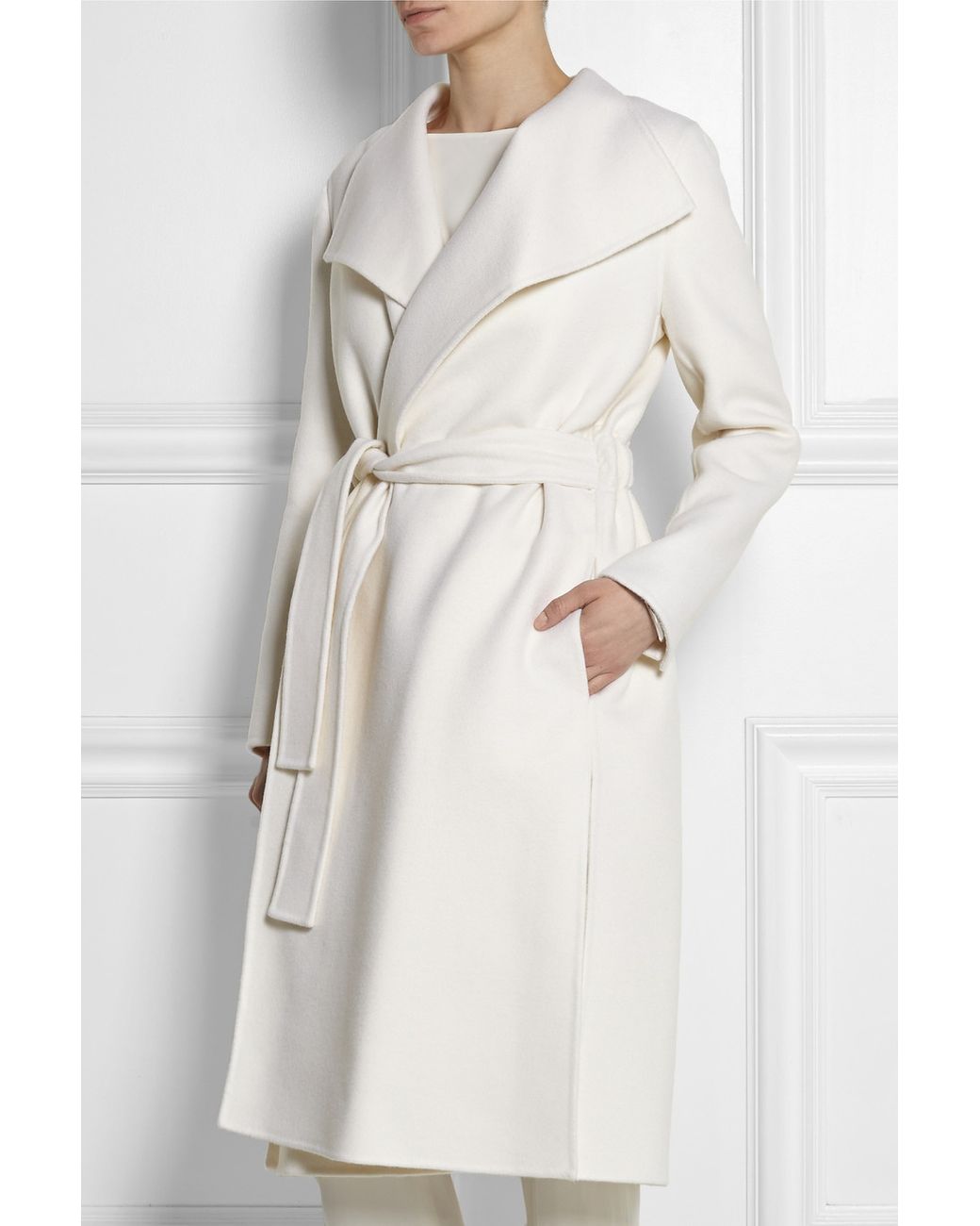 Fendi Cashmere Coat in White Lyst