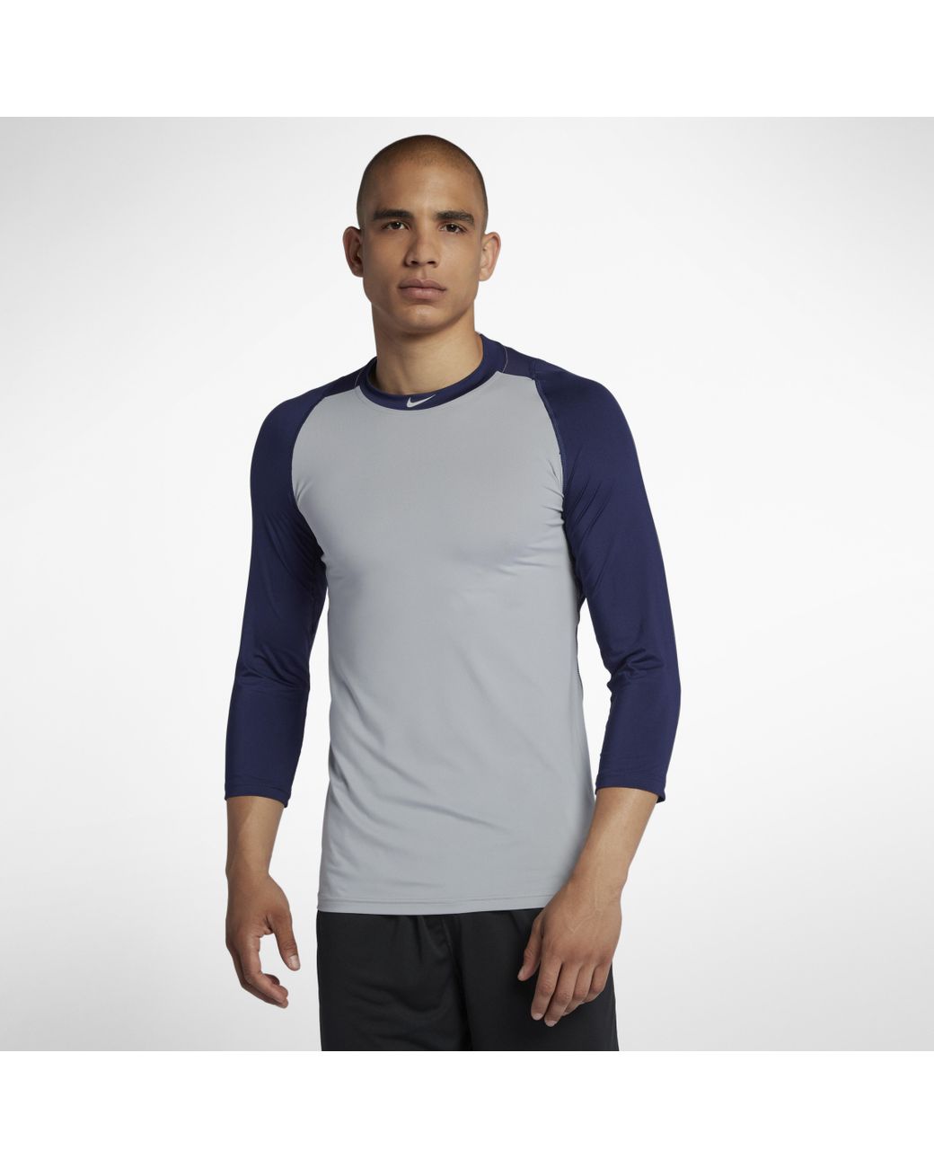 Nike Synthetic Pro Cool 3/4 Baseball Top in Blue for Men - Lyst