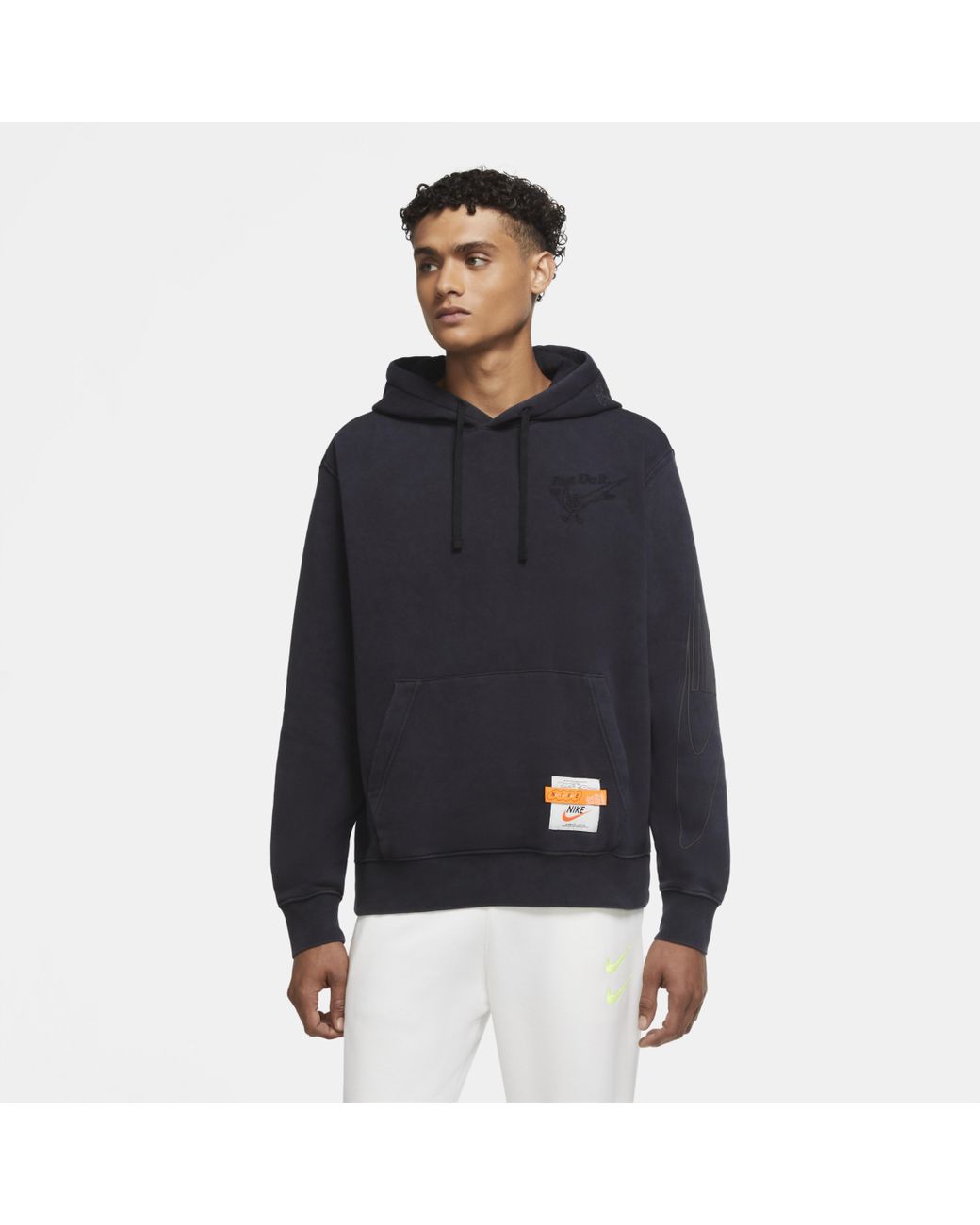Nike Fleece Club Wash Drip Hoodie in Black/Black (Black) for Men Lyst