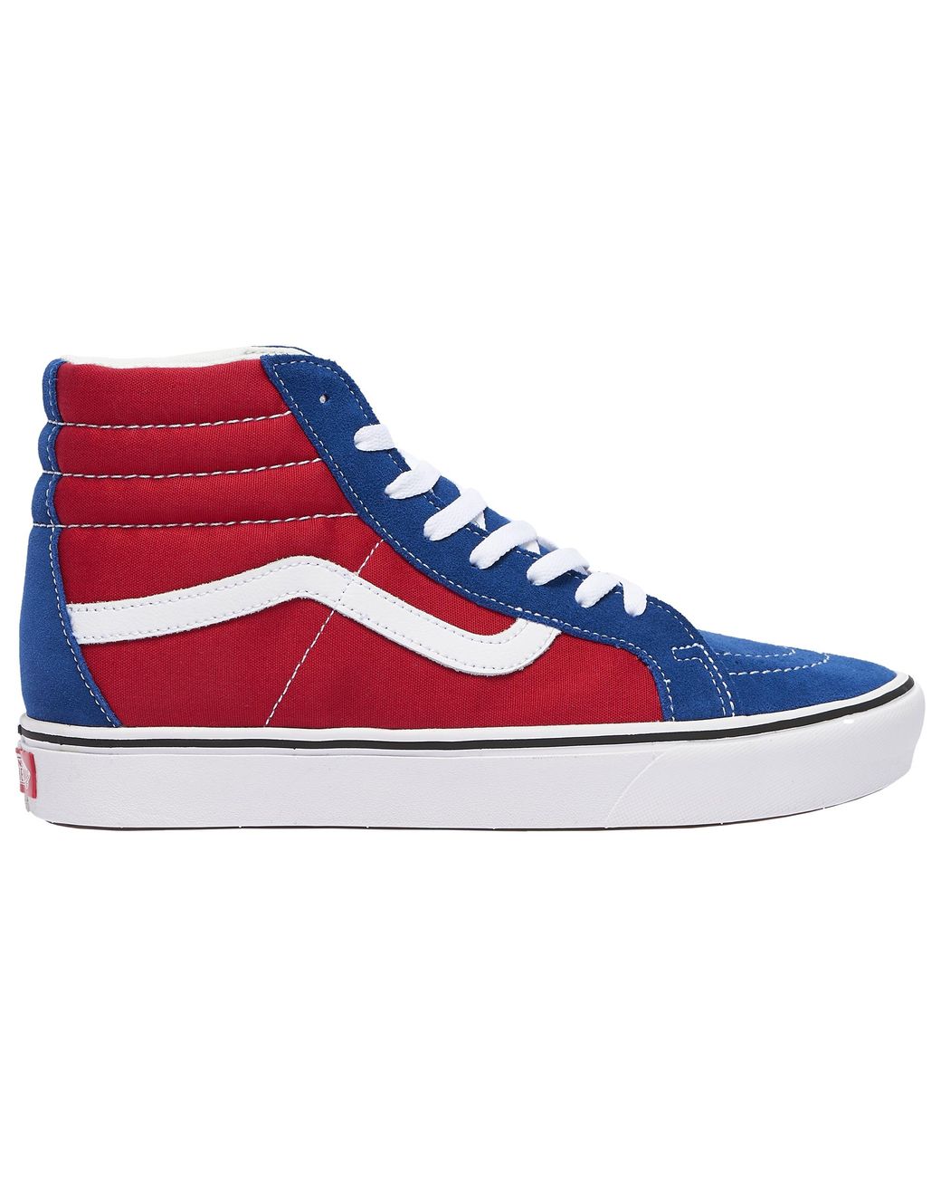 red white and blue vans shoes
