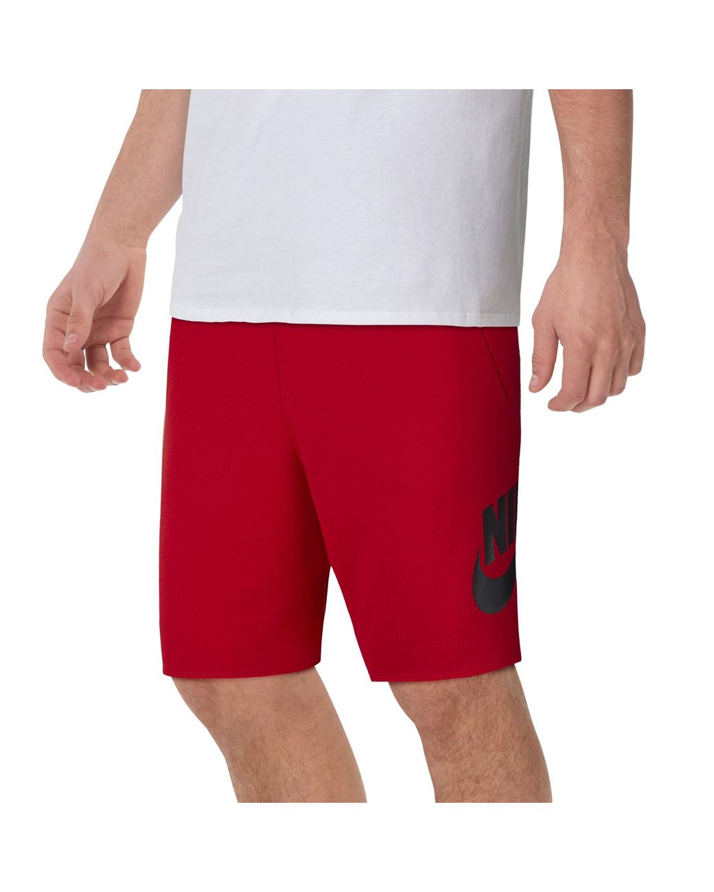 red nike shorts