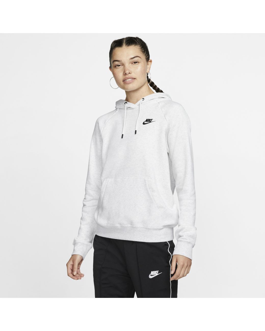 Nike Essential Hoodie Pullover Fleece in White - Lyst