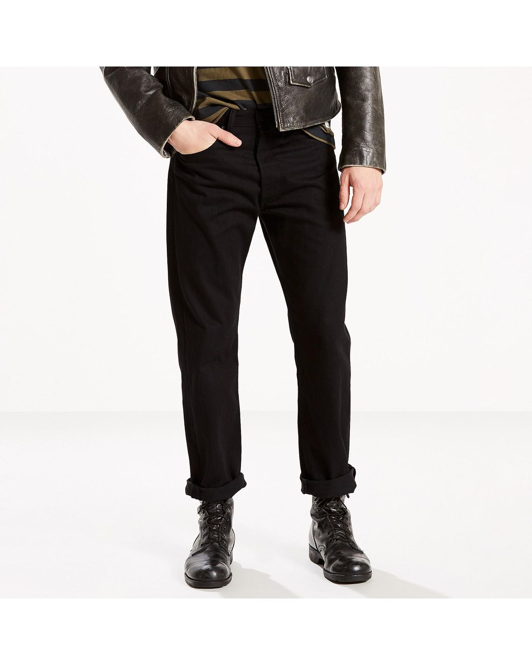 Levi's Denim 501 Shrink To Fit Jeans in Black Black/Black (Black) for Men - Lyst