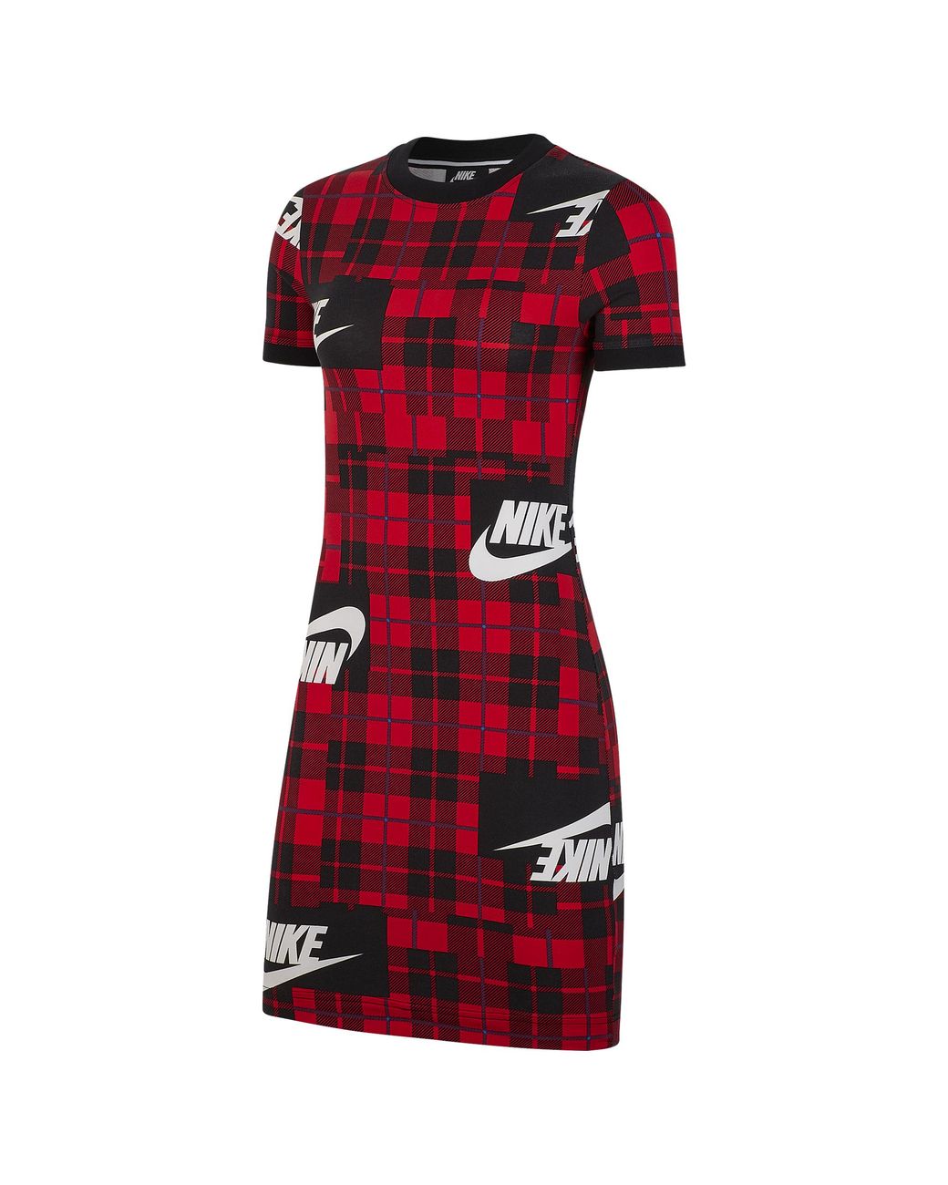 Nike Cotton Plaid Bodycon Dress in 