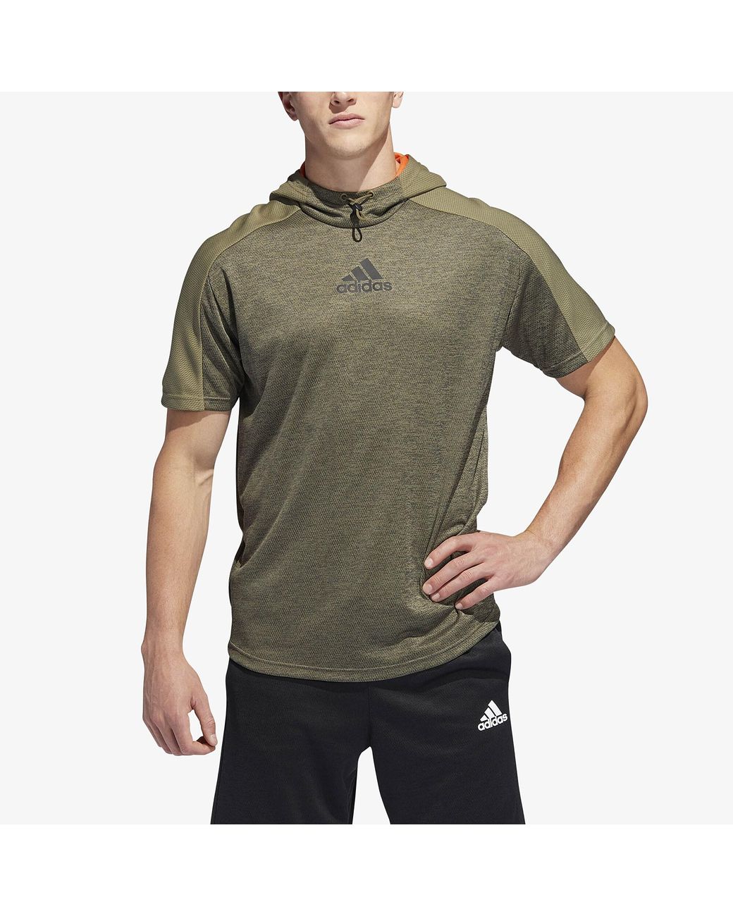 adidas Team Issue Short Sleeved Hoodie in Green for Men Lyst