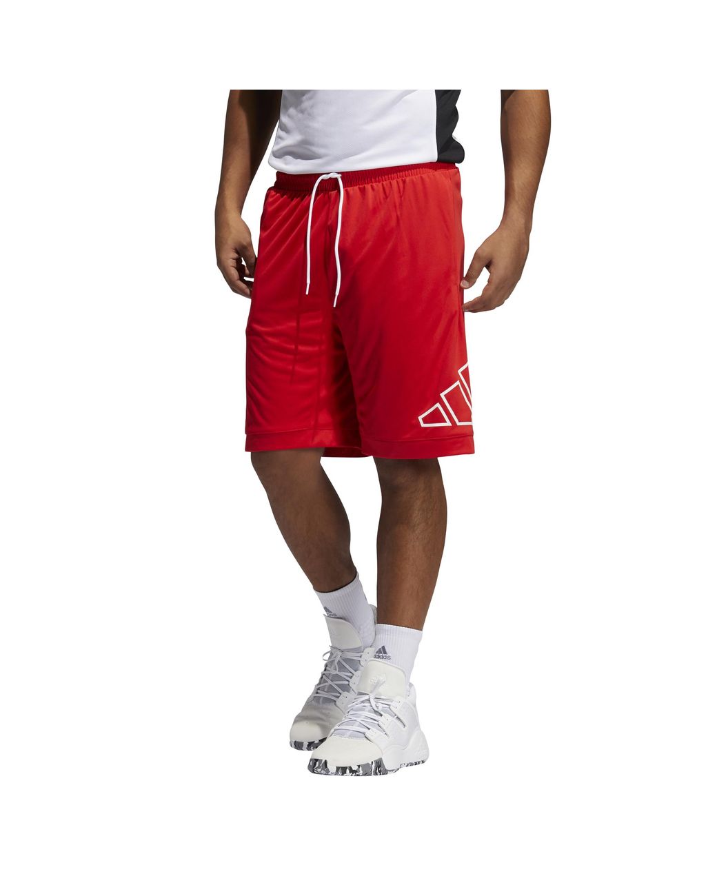 adidas Synthetic Big Logo Basketball Shorts in Vivid Red (Red) for Men