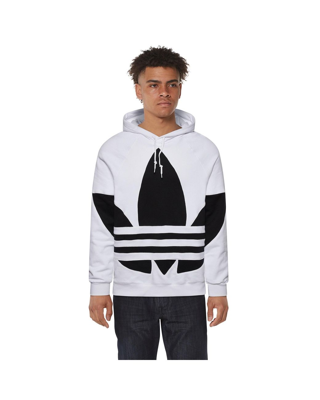 adidas big trefoil mix hoodie