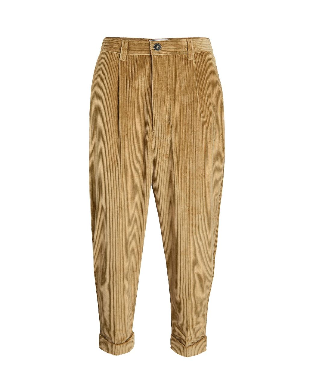 AMI Wide Wale Corduroy Carrot Fit Trousers in Beige (Natural) for Men Lyst