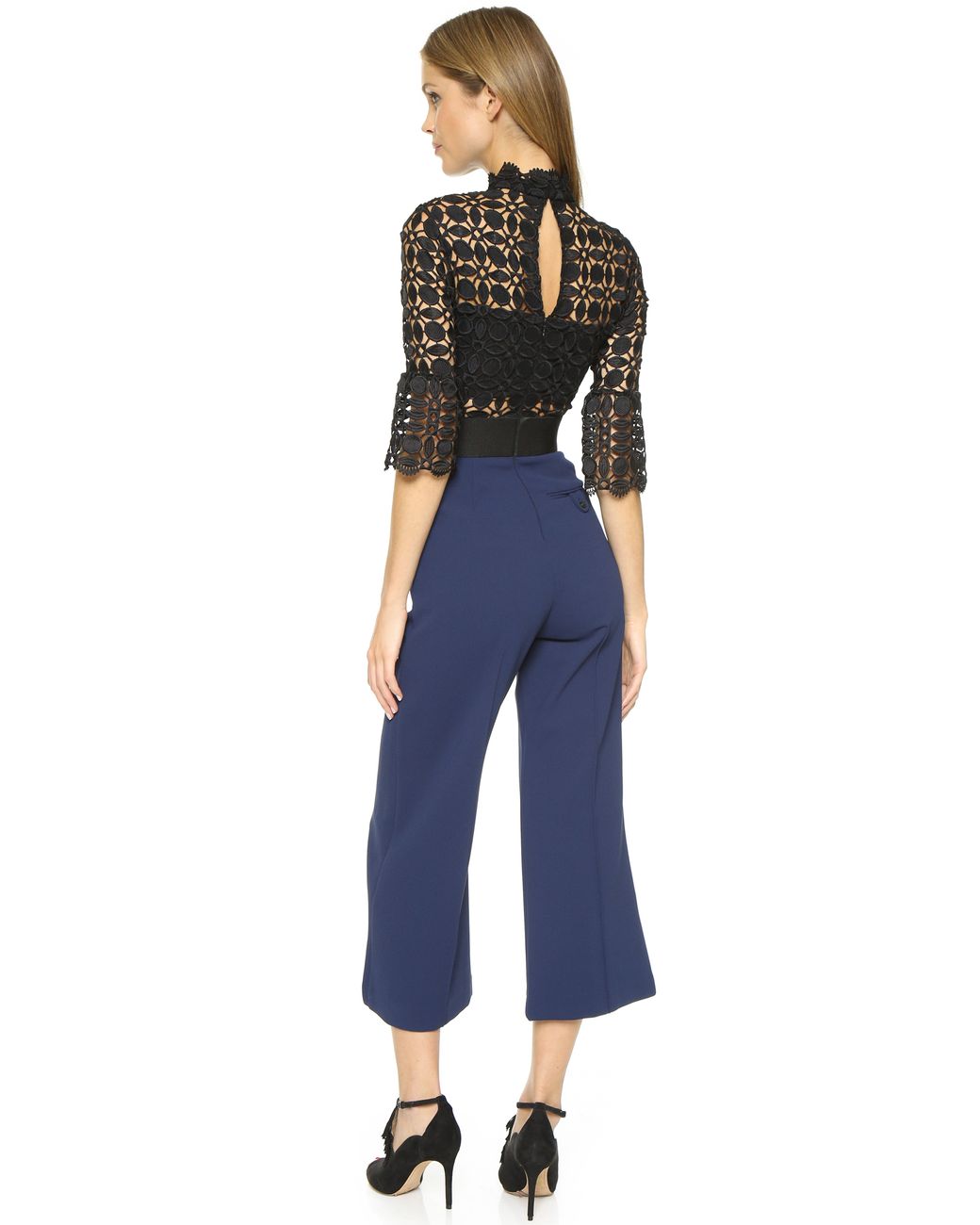 Self Portrait Lace Jumpsuit in Black Lyst Canada