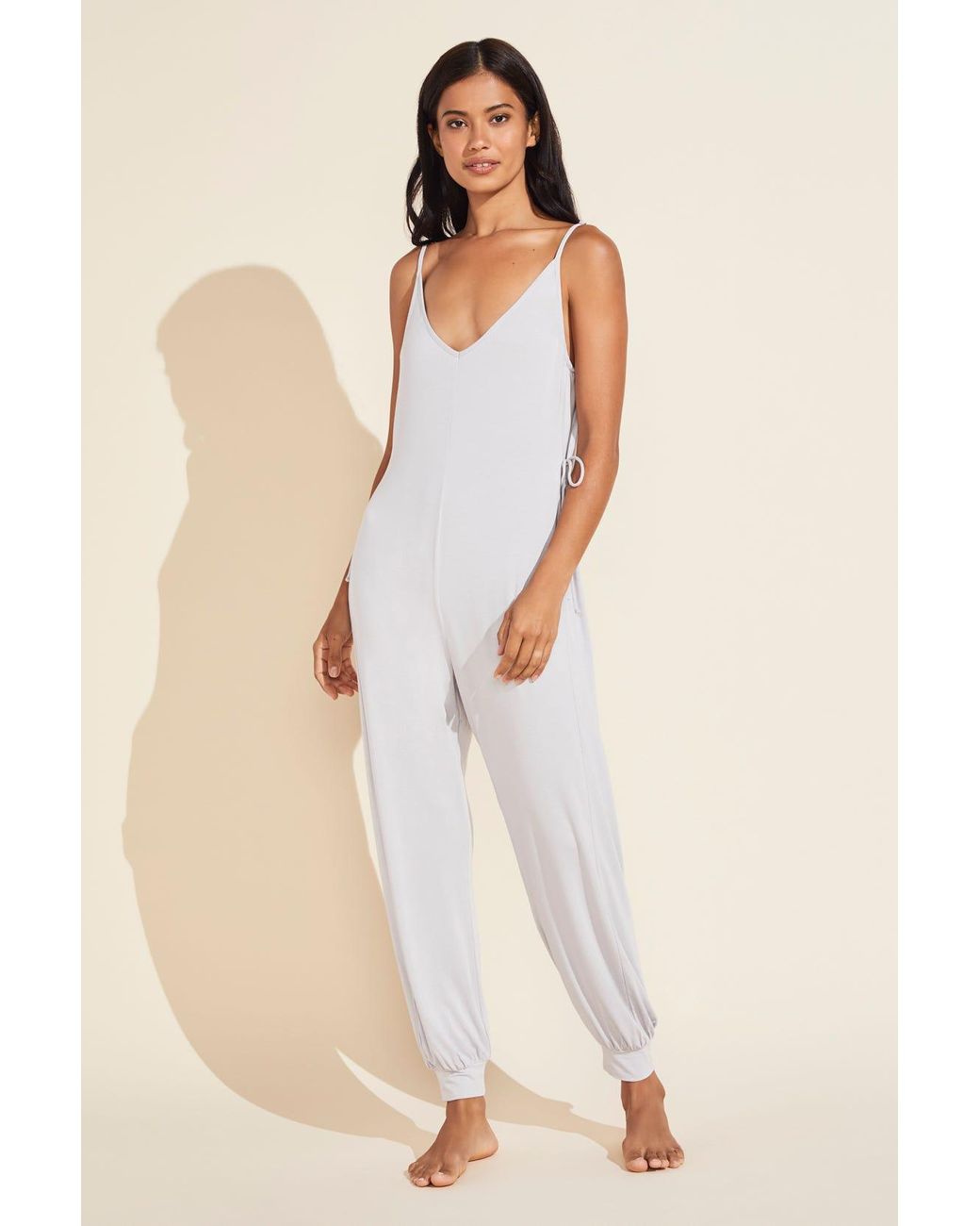Eberjey Finley Eco Bamboo Jumpsuit in Natural | Lyst