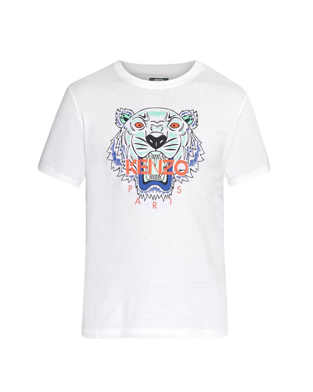 KENZO Tiger-Print T-Shirt in White for Men | Lyst
