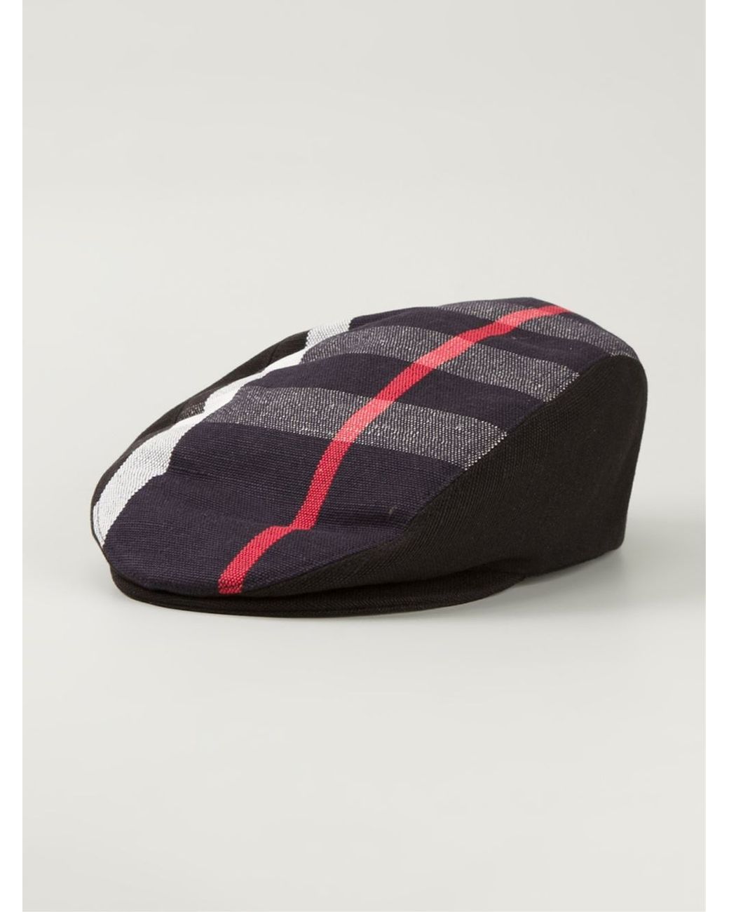 Burberry Check Flat Cap in Black for Men | Lyst UK