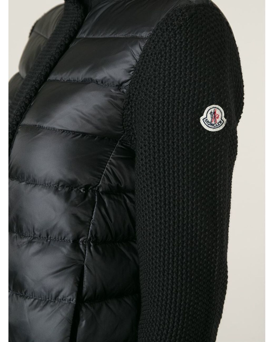 Moncler Padded Cardigan in Black | Lyst