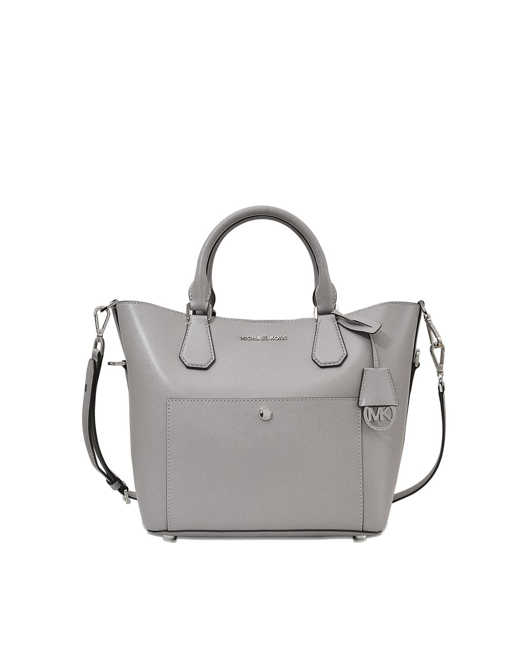 Michael Kors Grey/Silver Saffiano Leather Small Greenwich Bucket Bag  Michael Kors | The Luxury Closet