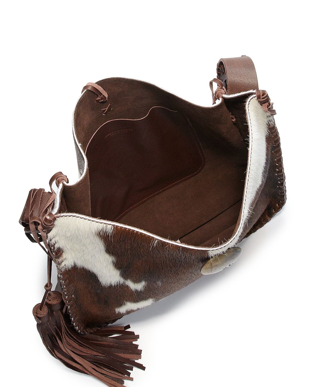 Ralph Lauren Black Hobo Handbag w/ Braided Leather Strap
