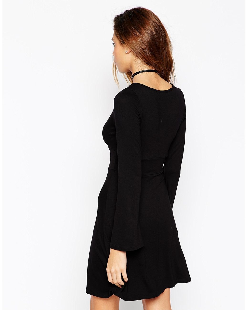 ASOS 70s Swing Dress With Flare Sleeve in Black | Lyst ASOS 70s Swing Dress With Flare Sleeve in Black | Lyst