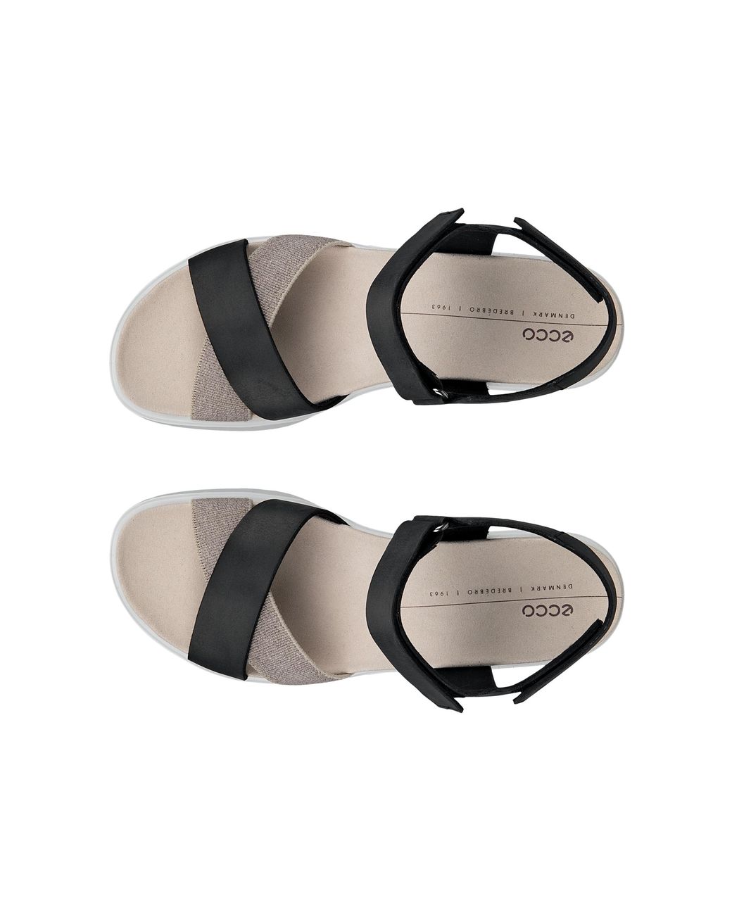 Ecco White Flowt Wedge Lx